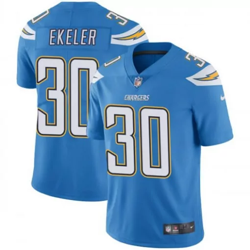 Austin Ekeler 30 Chargers Jersey Blue Men White Yellow Stitched