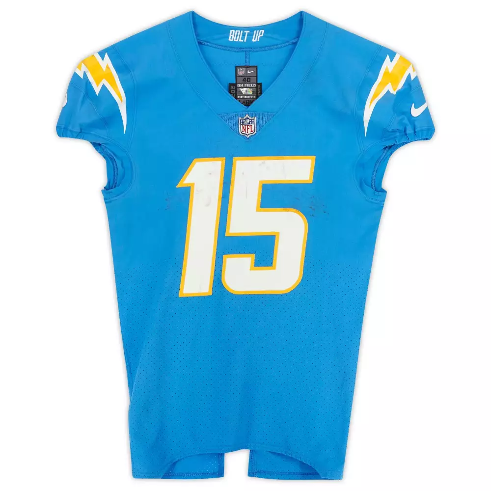 Justin Herbert 15 Jersey Powder Blue Bolt Up Los Angeles Chargers Men Nike NFL Vapor Limited