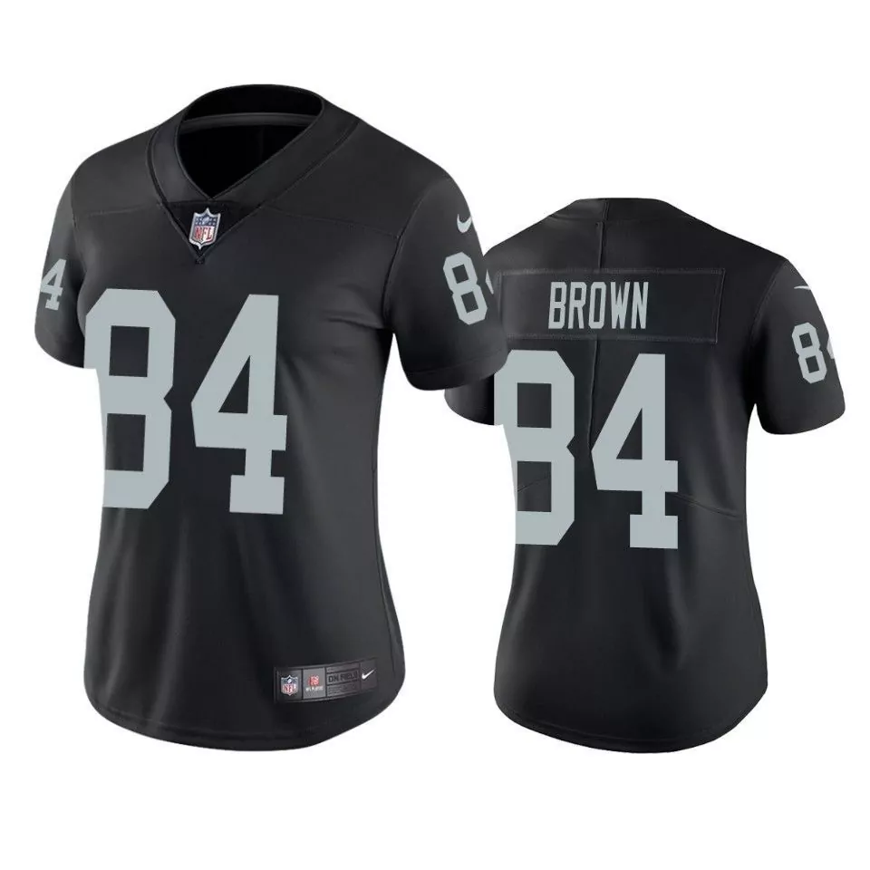 Antonio Brown 84 Raiders Jersey Black Men Silver Vapor Limited
