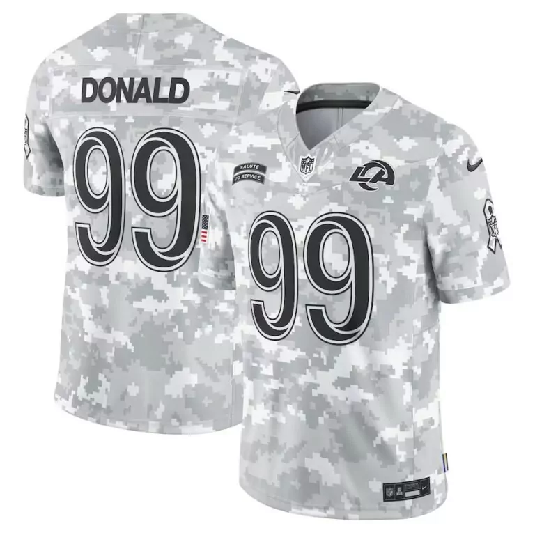 Aaron Donald 99 Los Angeles Rams Jersey White Salute To Service Men NFL Alternate