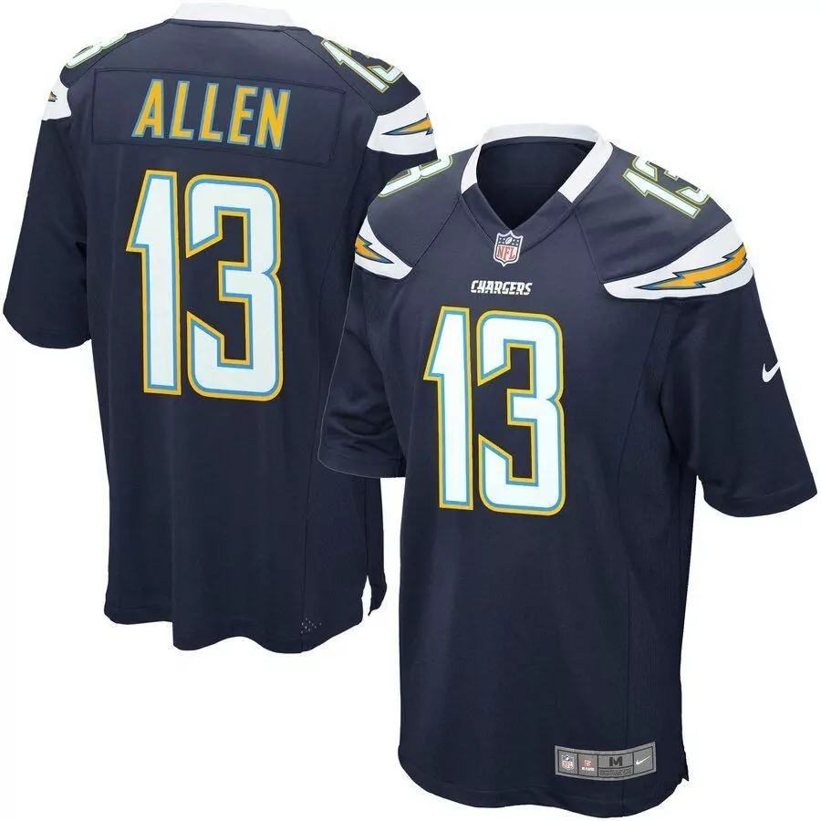 Keenan Allen 13 Chargers Jersey Navy Blue Men Yellow Light White Game