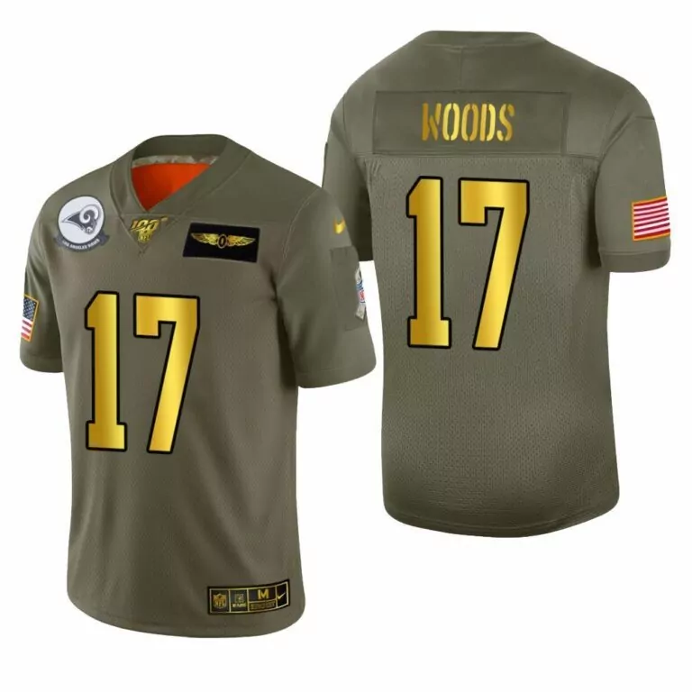 Robert Woods 17 Los Angeles Rams Jersey Olive Green Salute To Service Us Flag Men