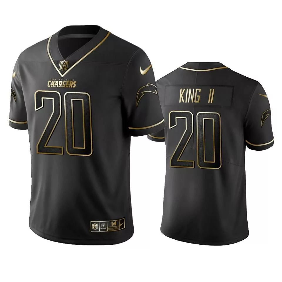 Desmond King 20 Jersey Black Los Angeles Chargers Men Gold Vapor Limited