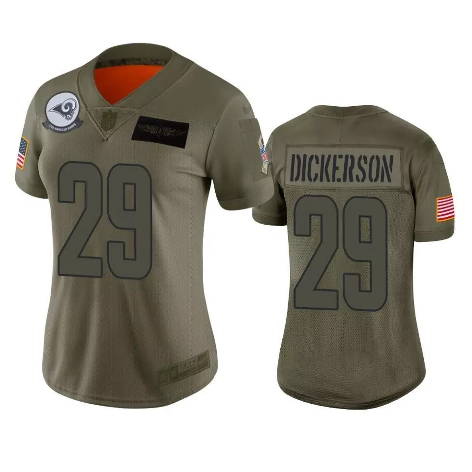 Eric Dickerson 29 Jersey Olive Drab Salute To Service Los Angeles Rams American Flag Air Force