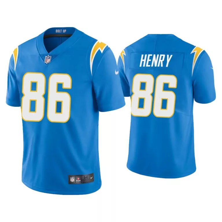 Hunter Henry 86 Jersey Blue Los Angeles Chargers Men Replica White Yellow Stitched