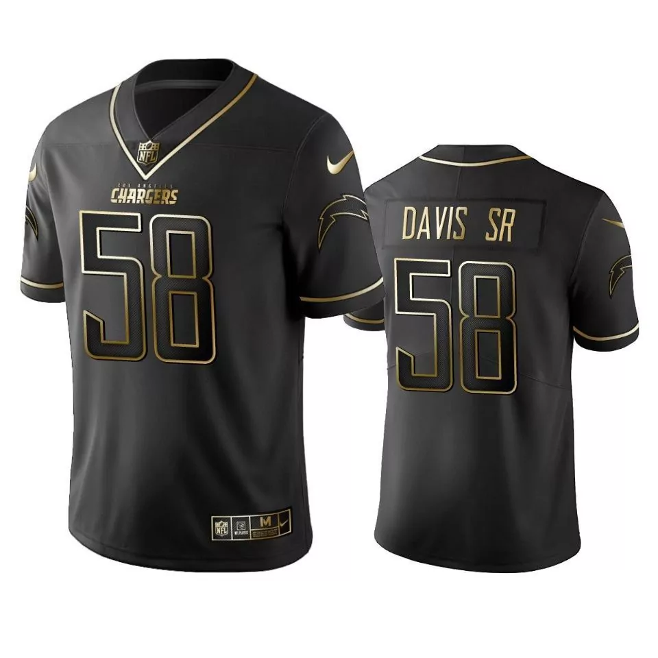 Samuel Sr. 58 Jersey Black Los Angeles Chargers Men Gold