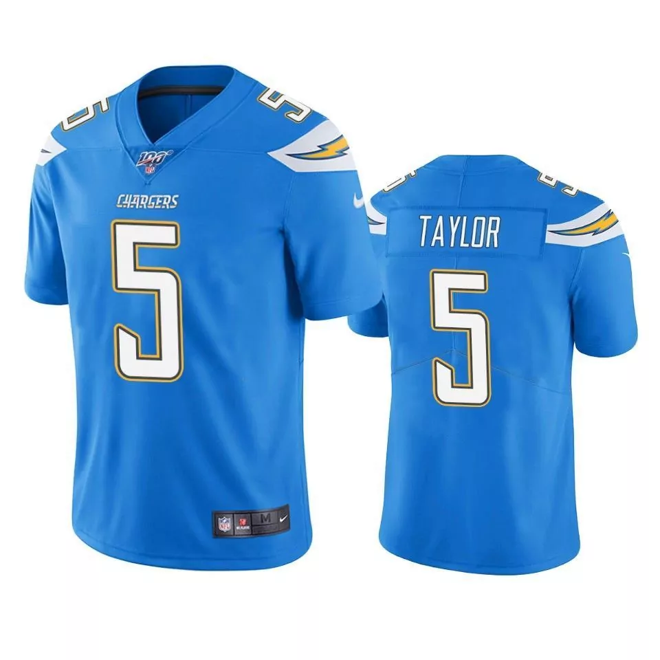 Tyrod Taylor 5 Chargers Jersey Blue Men NFL White Yellow Limited