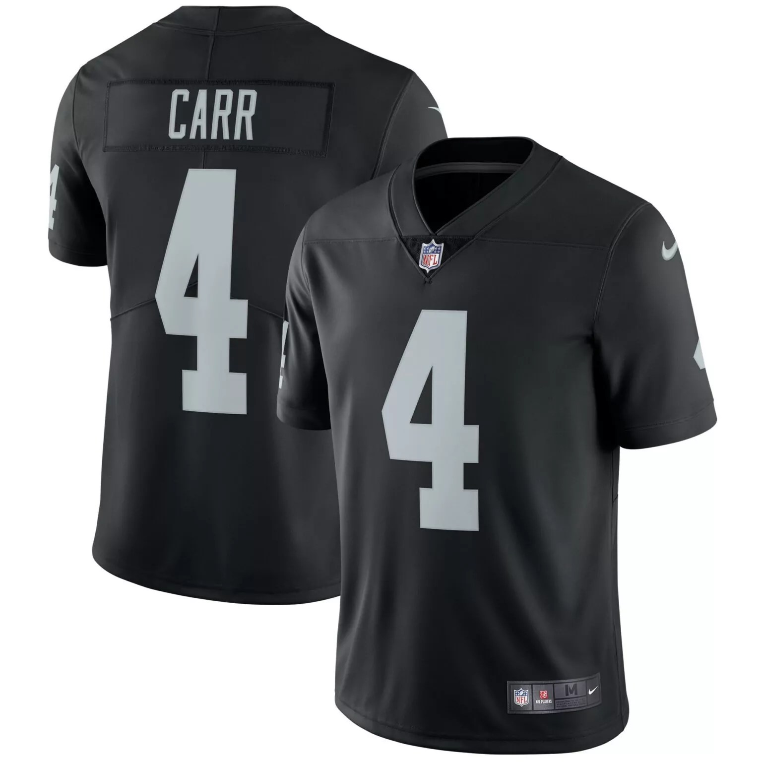 Derek Carr 4 Raiders Jersey Black Men Player Silver Vapor