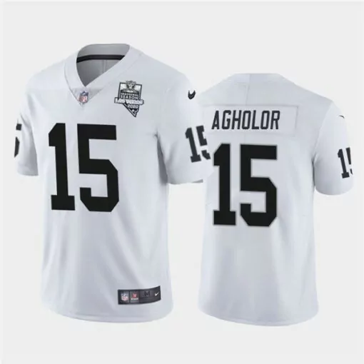 Nelson Agholor 15 Raiders Jersey White Super Bowl Lviii Men Game Black Vapor