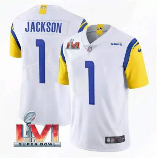 Desean Jackson 1 Rams Jersey White Super Bowl Lvi Men Blue Gold Vapor Stitched
