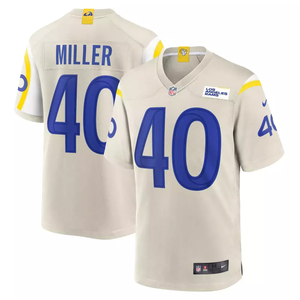 Von Miller 40 Los Angeles Rams Jersey Cream Men Royal Blue Yellow Game