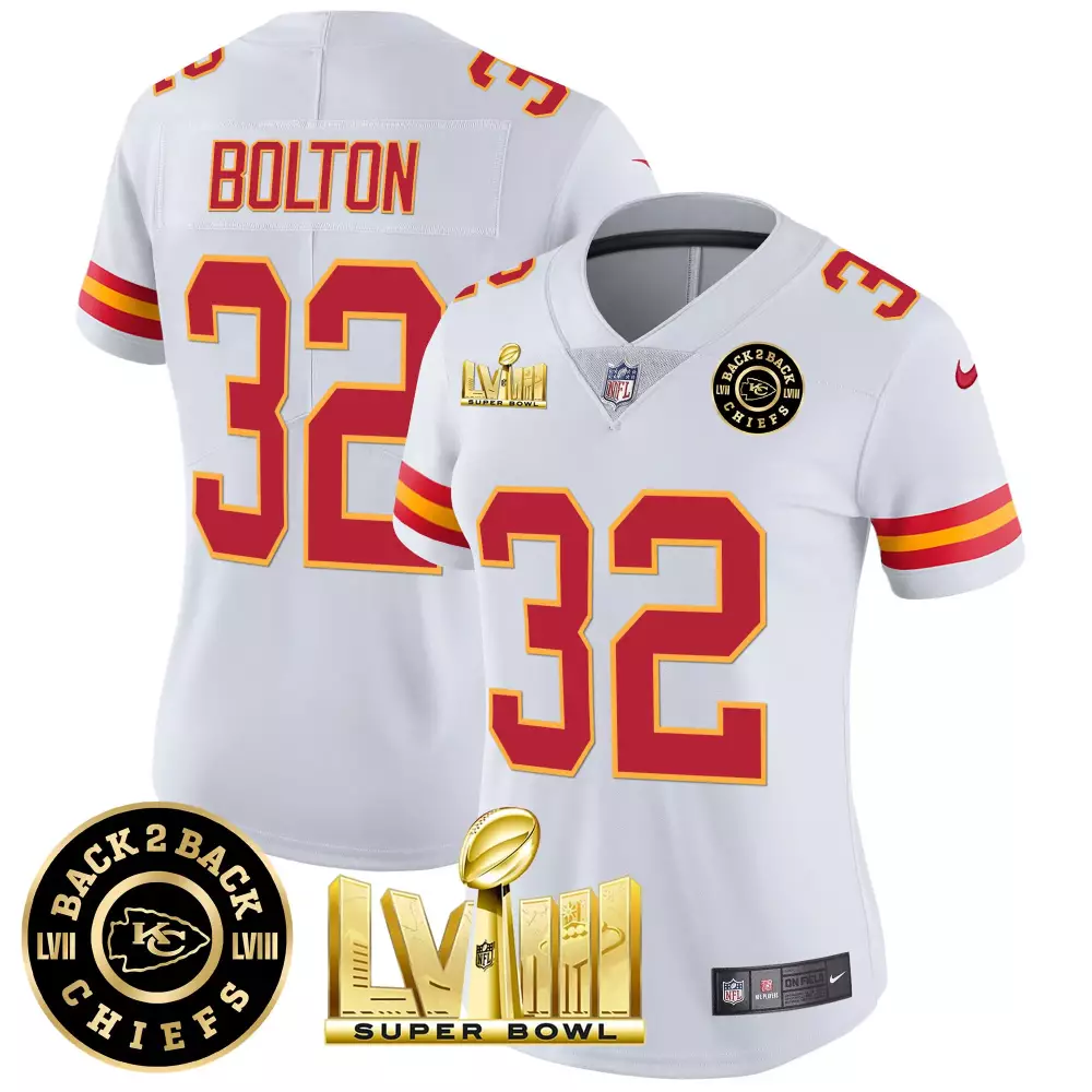 Justin Watson 32 Jersey White Super Bowl Lviii Champions Kansas City Chiefs 2023