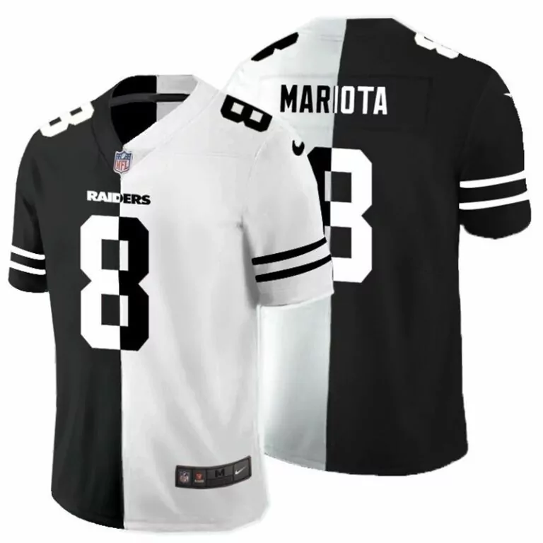Marcus Mariota 8 Raiders Jersey Black Men Split White