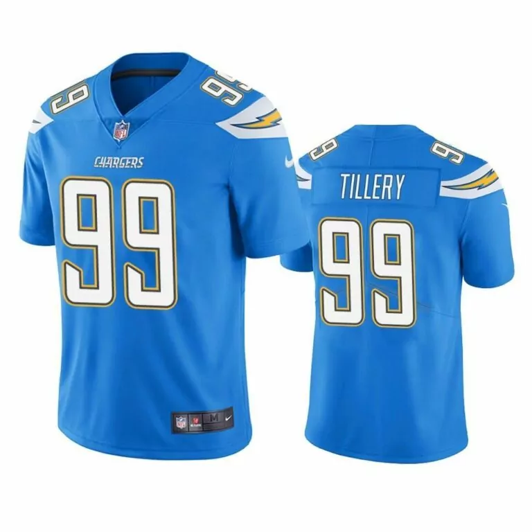 Jerry Tillery 99 Chargers Jersey Blue Men Yellow White Vapor
