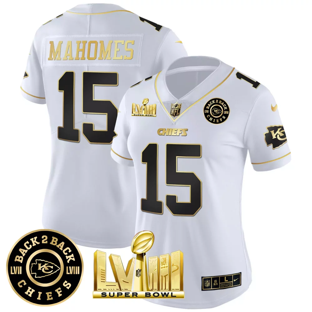 Patrick Mahomes 15 Chiefs Jersey White Super Bowl Champions Lvii Lviii Men Player