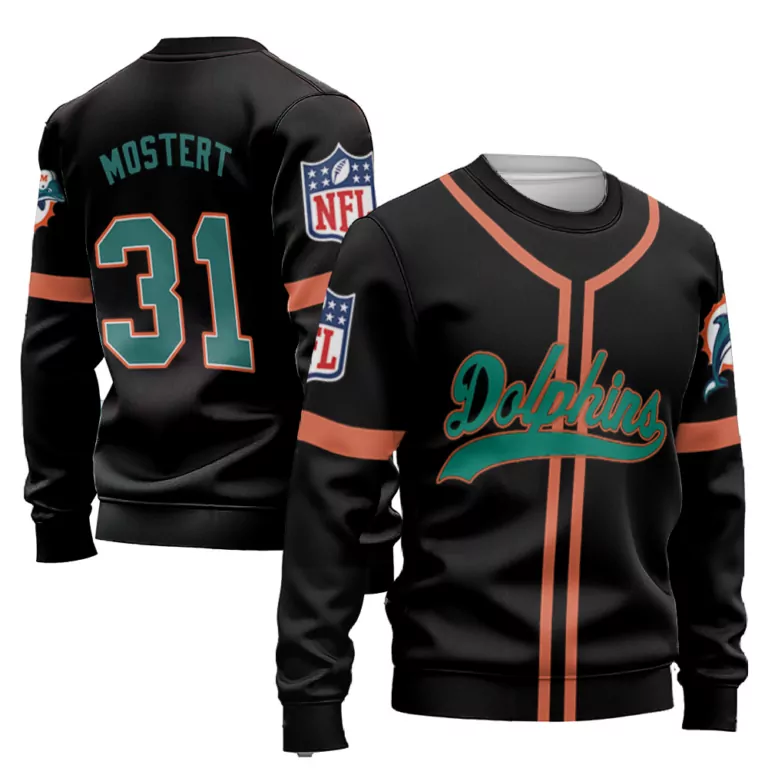 Raheem Mostert 31 Dolphins Jersey Black Men Teal Orange Throwback