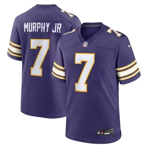 Byron Murphy 7 Minnesota Vikings Jersey Purple Men Player Gold White Classic Game