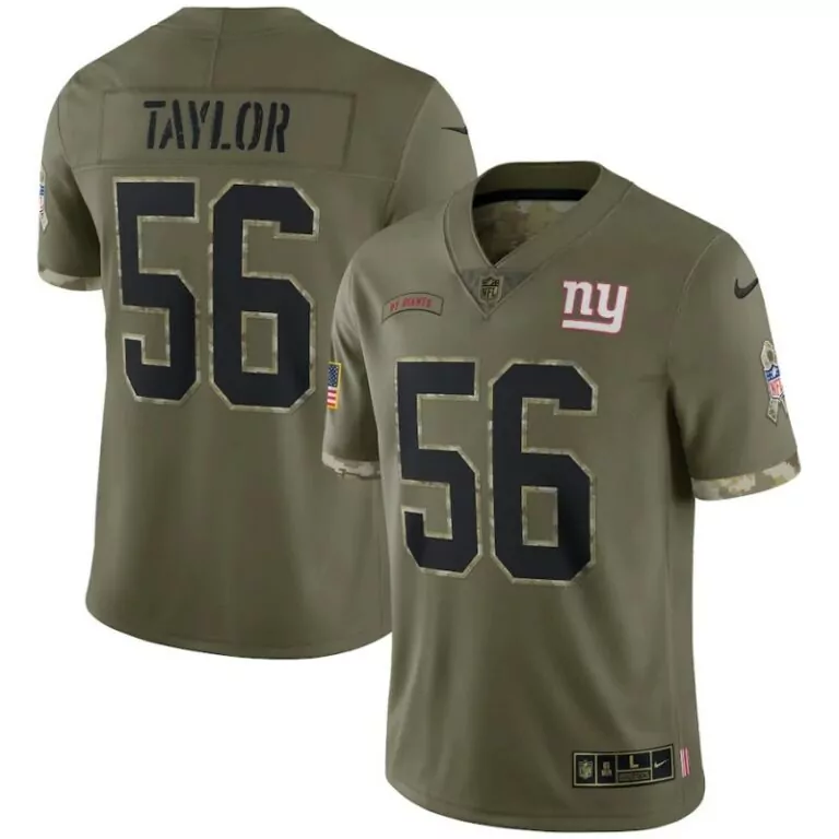 Lawrence Taylor 56 Jersey Olive Green Salute To Service New York Giants American Flag