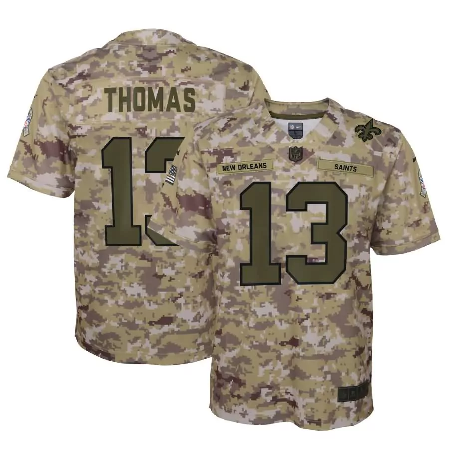 Michael Thomas 13 Jersey Tan Salute To Service New Orleans Saints American Flag Men