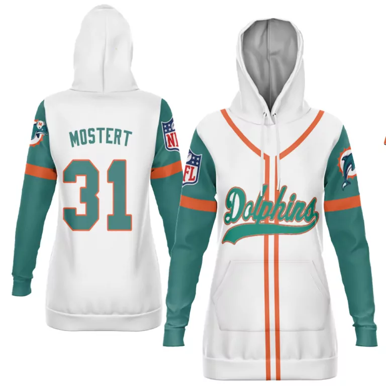 Raheem Mostert 31 Dolphins Jersey White Women Teal Orange Throwback