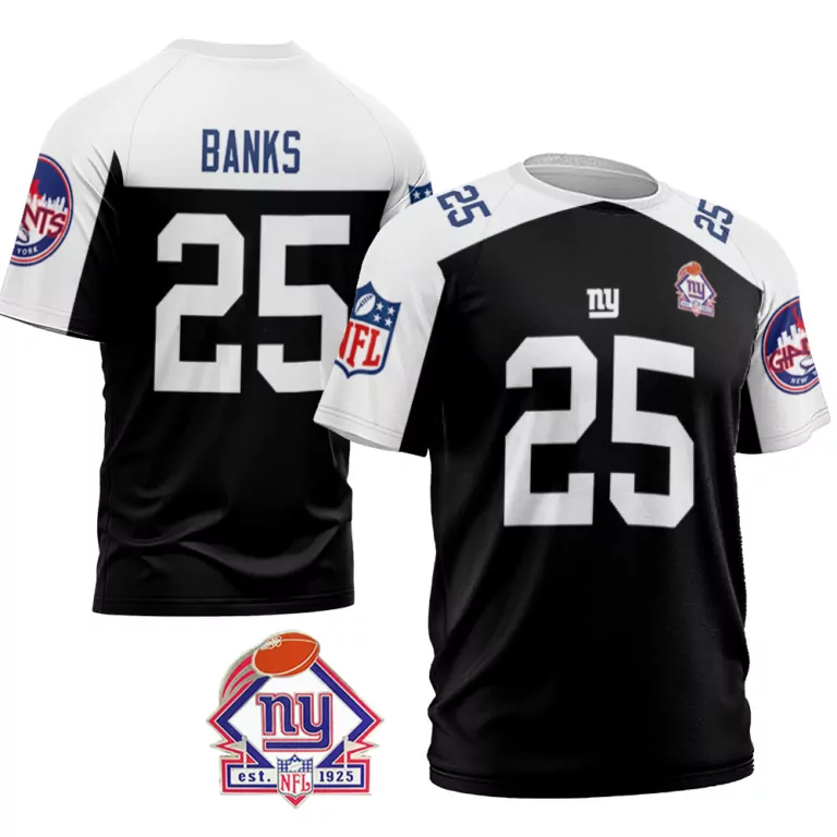 Deonte Banks 25 New York Giants Jersey Black NY Men Split White Vapor Limited Alternate