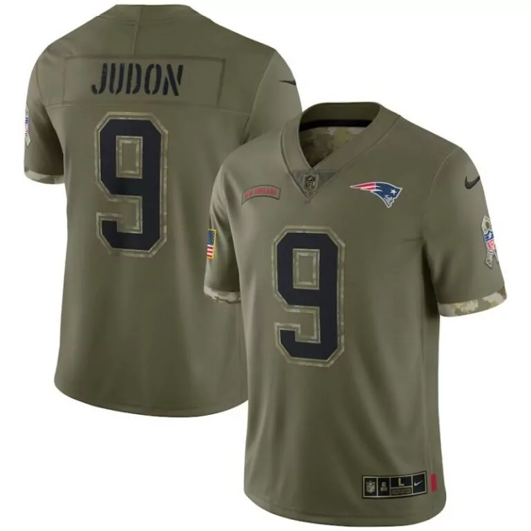 Matthew Judon 9 Jersey Olive Green Salute To Service New England Patriots American Flag