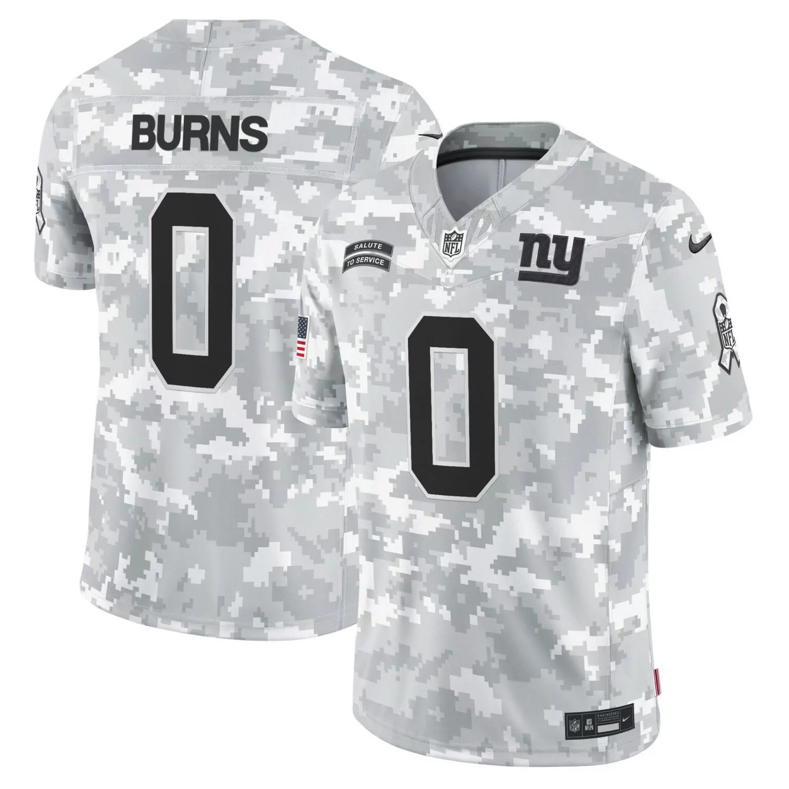 Brian Burns New York Giants Jersey Grey Salute To Service American Flag Men Digital Camouflage