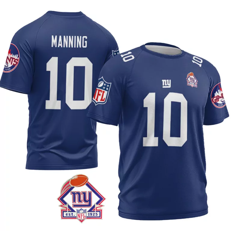 Eli Manning 10 New York Giants Jersey Blue 2025 NFL 100 Men White Vapor Limited