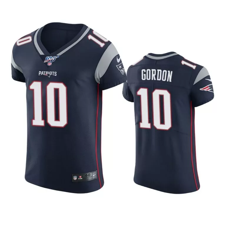 Josh Gordon 10 Jersey Navy Blue New England Patriots Men Gray Red White Vapor Elite