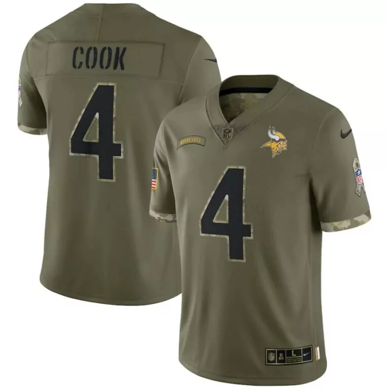 Dalvin Cook 4 Minnesota Vikings Jersey Olive Green Salute To Service American Flag