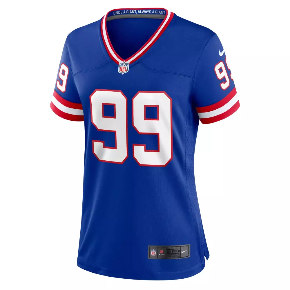New York Giants 99 Jersey Royal Blue Women White Red Classic Game