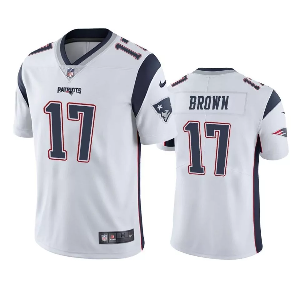 Antonio Brown 17 Patriots Jersey White Men Standard Navy Blue Red Vapor Limited