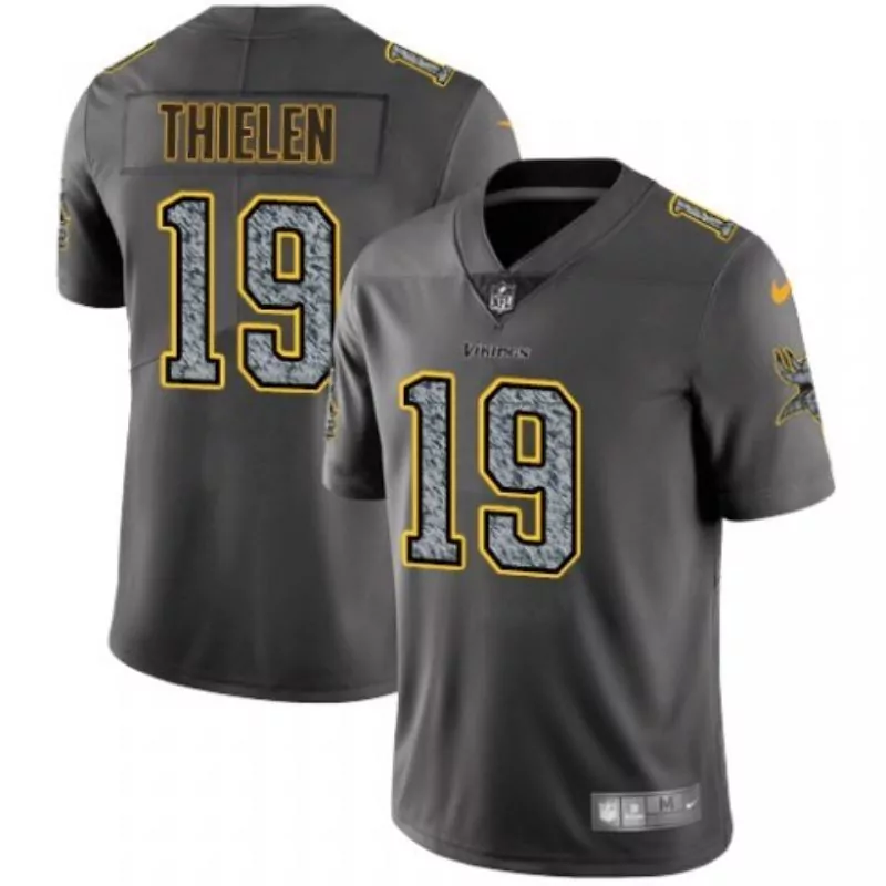 Adam Thielen 19 Vikings Jersey Gray Men Alternate Yellow Black Limited