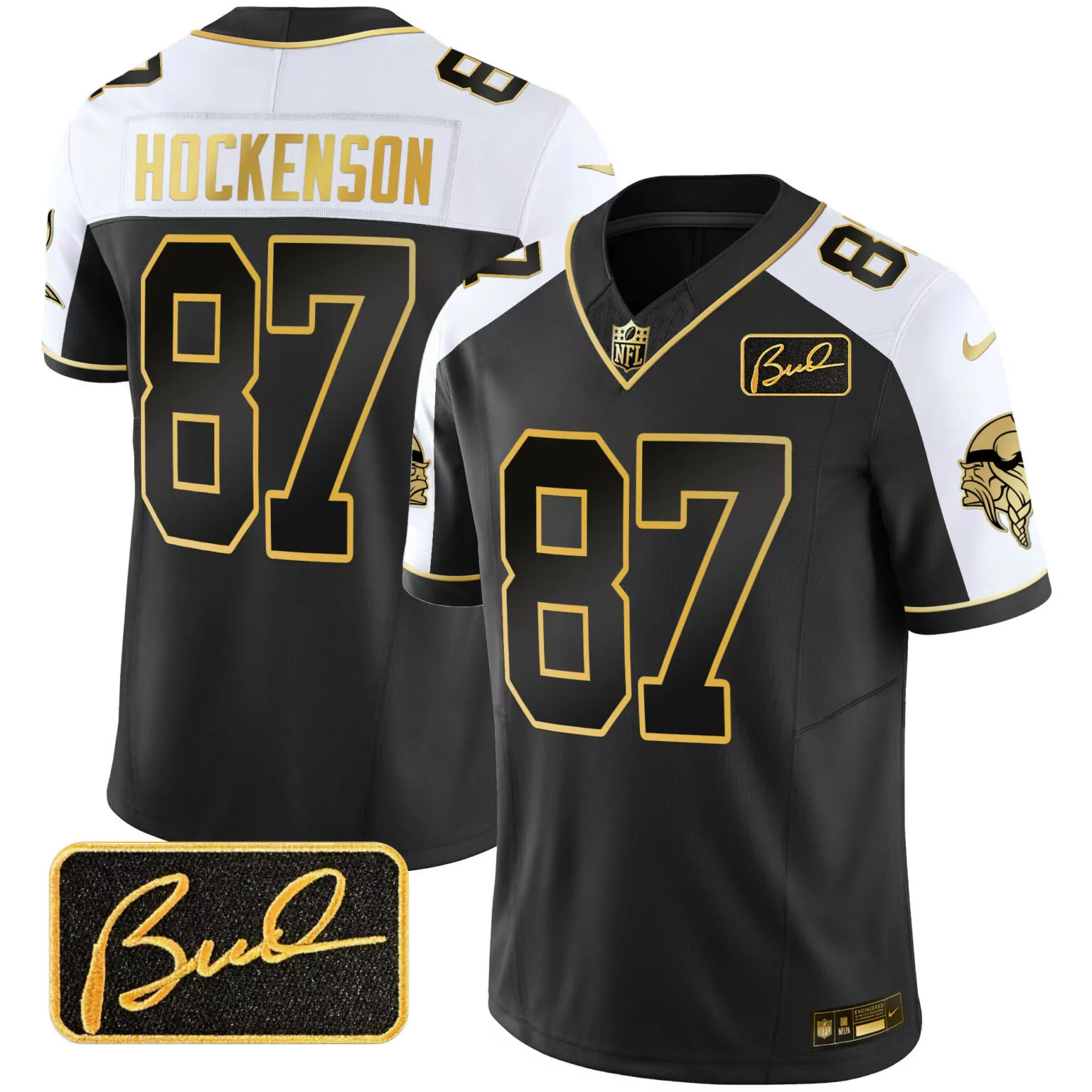 T.j. Hockenson 87 Jersey Black Minnesota Vikings Bud Signature Men Player Alternate