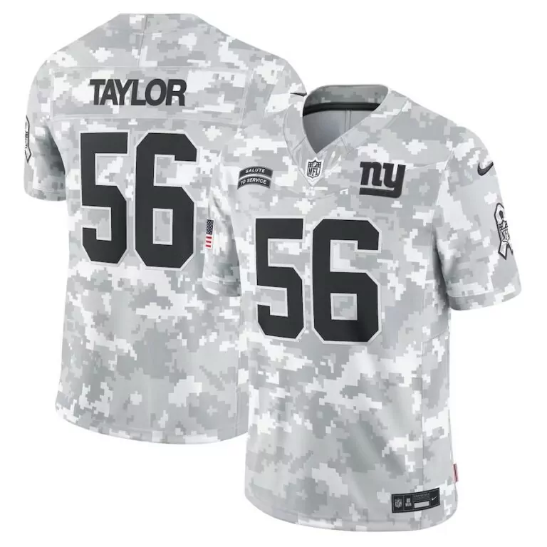 Lawrence Taylor 56 Jersey Grey New York Giants Salute To Service American Flag Men