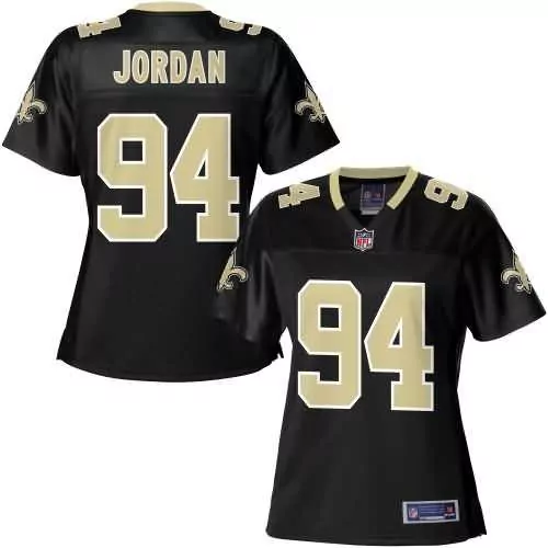 Jordan 94 New Orleans Saints Jersey Black Women Replica Gold Pro