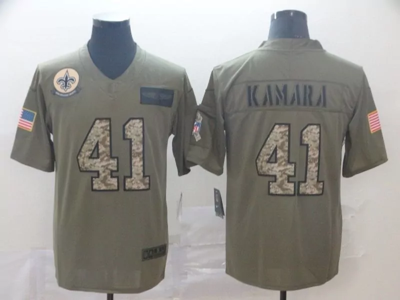 Alvin Kamara 41 Jersey Olive Green Salute To Service New Orleans Saints Us Flag Men