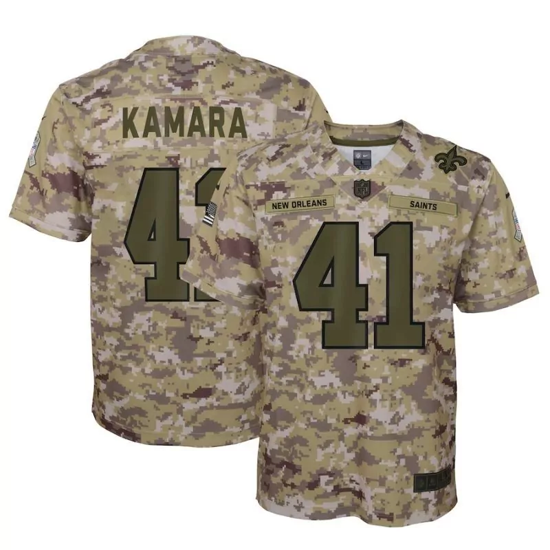 Alvin Kamara 41 Jersey Camouflage Salute To Service New Orleans Saints American Flag