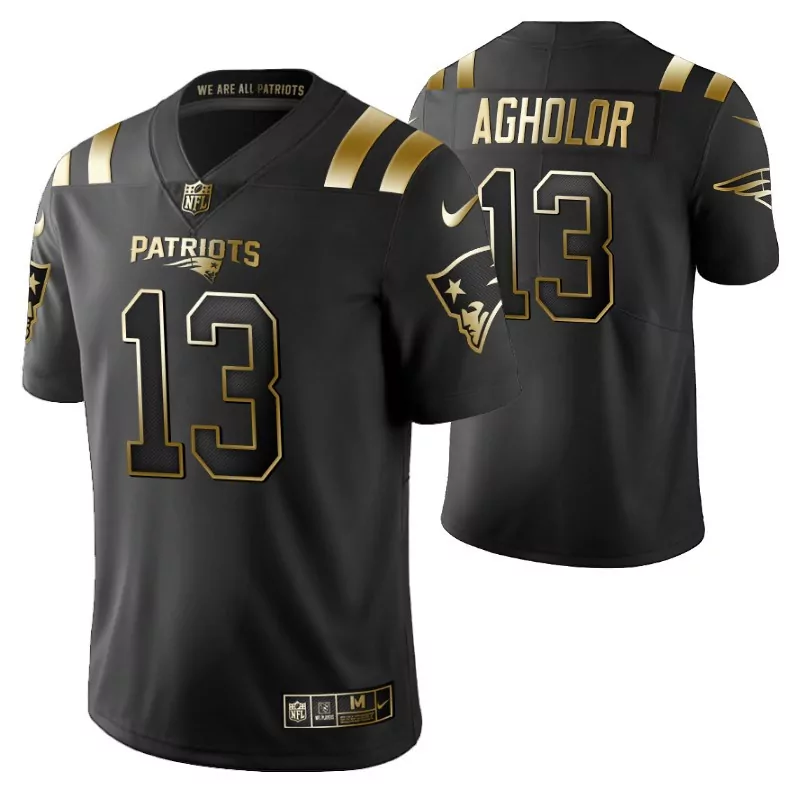 Nelson Agholor 13 Patriots Jersey Black Men Gold