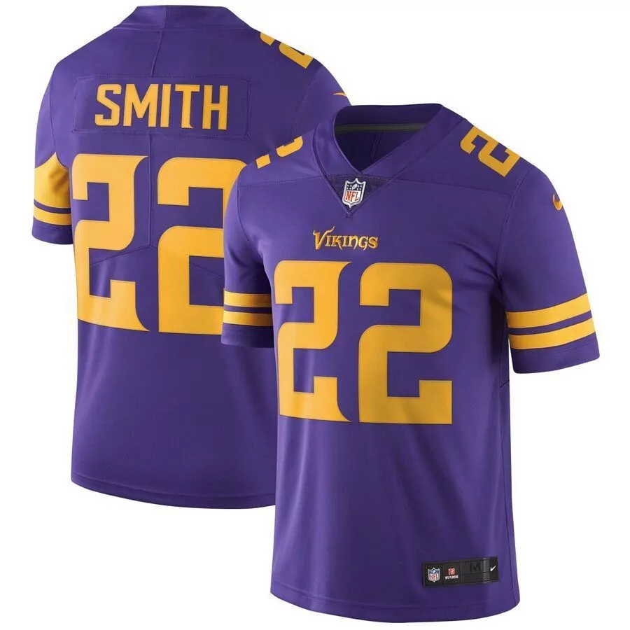 Harrison Smith 22 Vikings Jersey Purple Men Replica Yellow Vapor Rush Limited