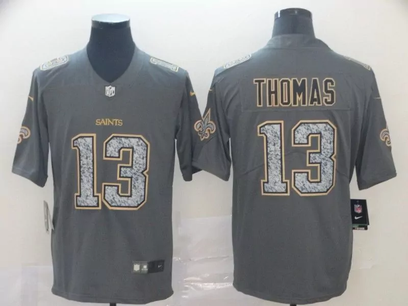 Michael Thomas 13 Saints Jersey Gray Men Alternate Gold White Limited