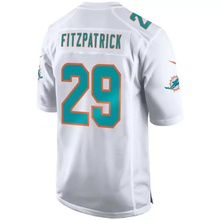 Minkah Fitzpatrick 29 Jersey White Miami Dolphins Men Aqua Orange Game