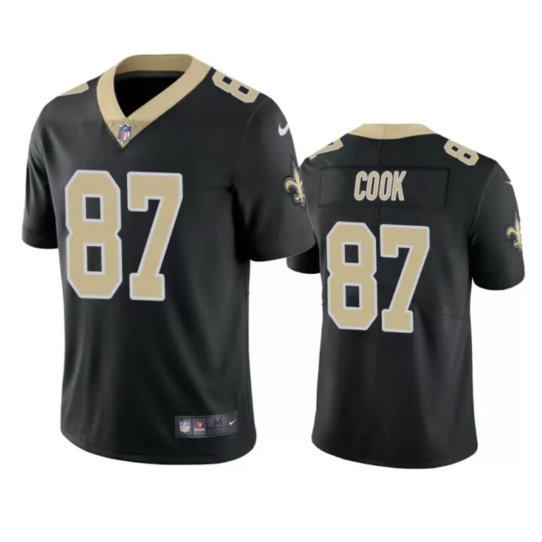Jared Cook 87 New Orleans Saints Jersey Black Men Gold Vapor