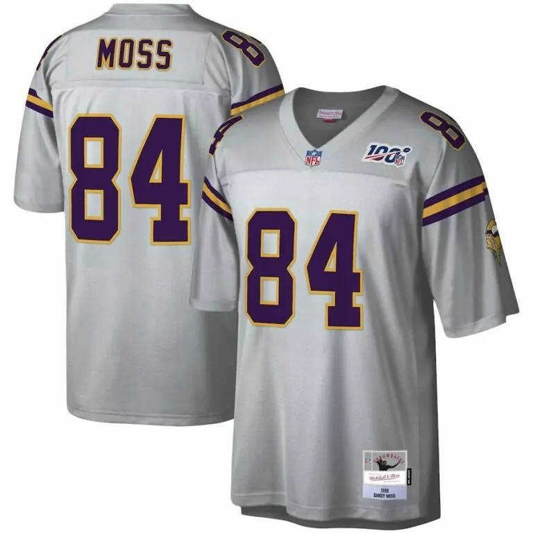 Randy Moss 84 Minnesota Vikings Jersey Silver Men Alternate Purple Gold Retired Legacy