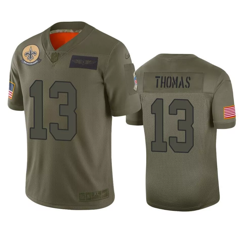 Michael Thomas 13 Jersey Olive Green Salute To Service New Orleans Saints Military Camouflage