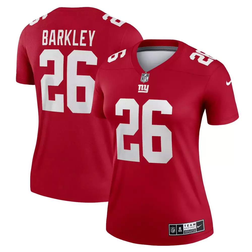 Saquon Barkley 26 New York Giants Jersey Red Women Replica White
