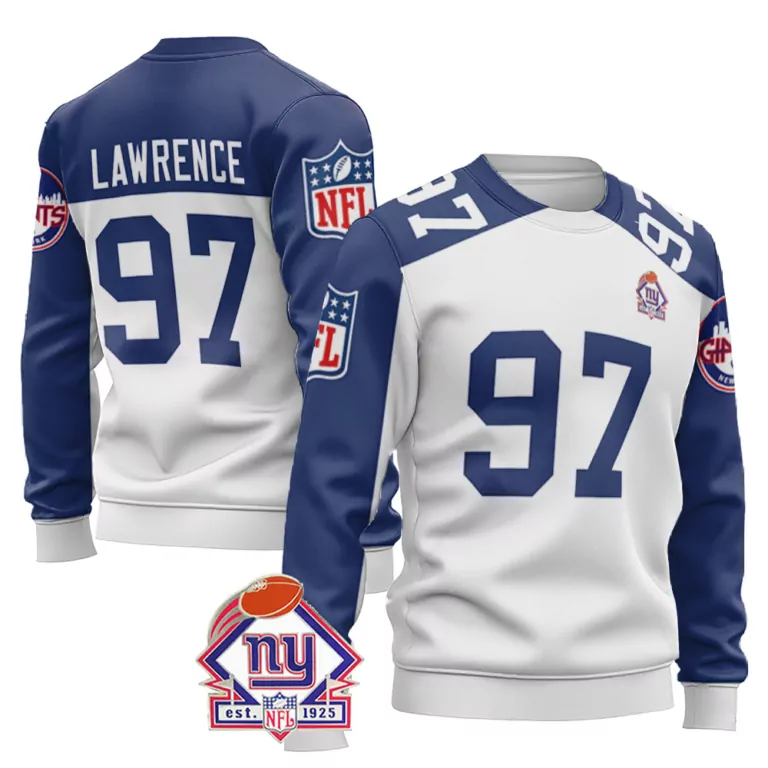 Dexter Lawrence 97 Jersey Blue New York Giants Gifford's 2023 Men Crewneck Sweatshirt