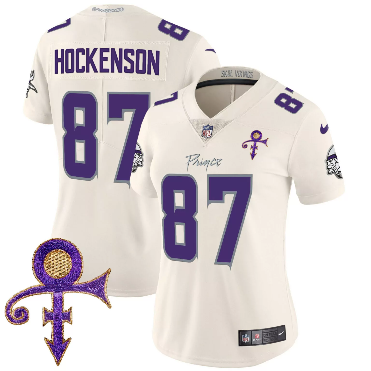 T.j. Hockenson 87 Jersey Cream Prince Minnesota Vikings Symbol Men Player Alternate