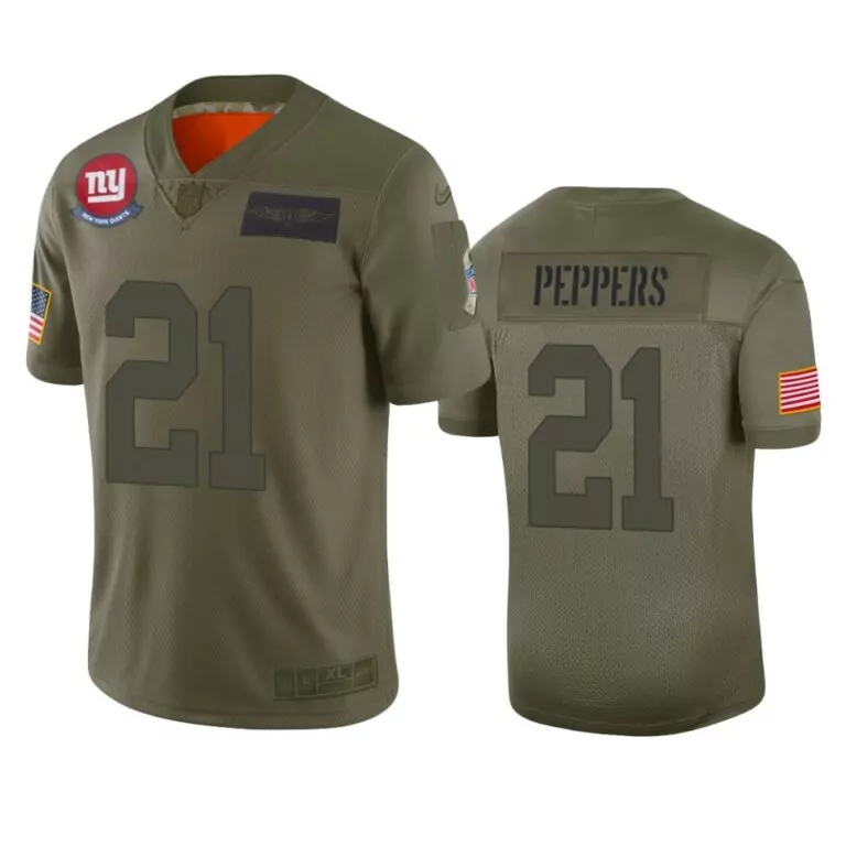 Jabrill Peppers 21 Jersey Olive Green Salute To Service New York Giants NY American Flag