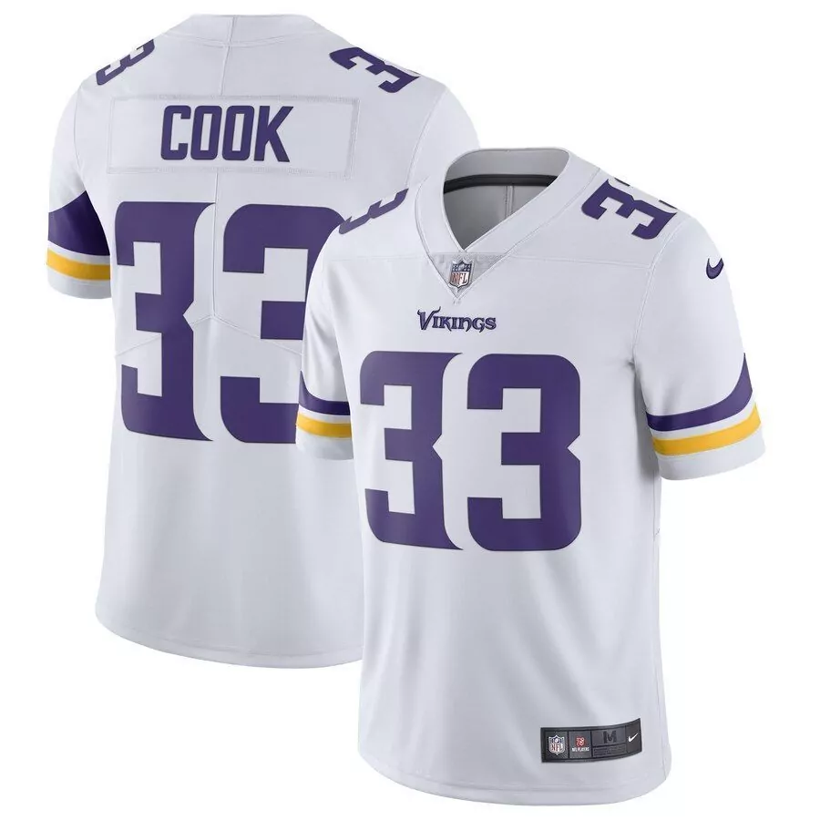 Dalvin Cook 33 Vikings Jersey White Men Game Purple Yellow Vapor Limited